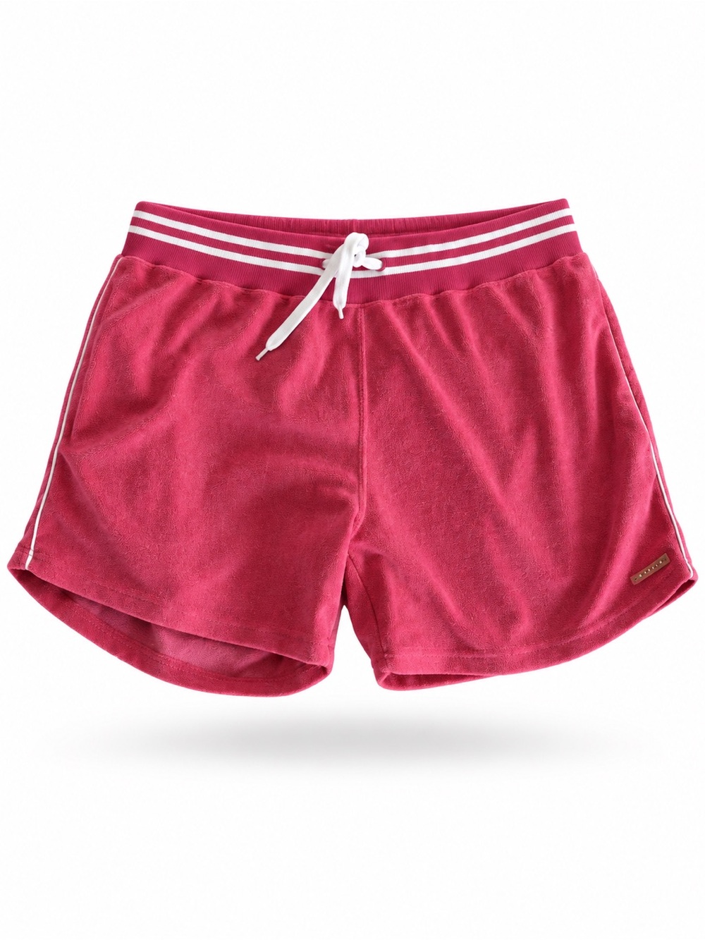 Marika Pink terry cloth Striped band Drawstring Shorts M